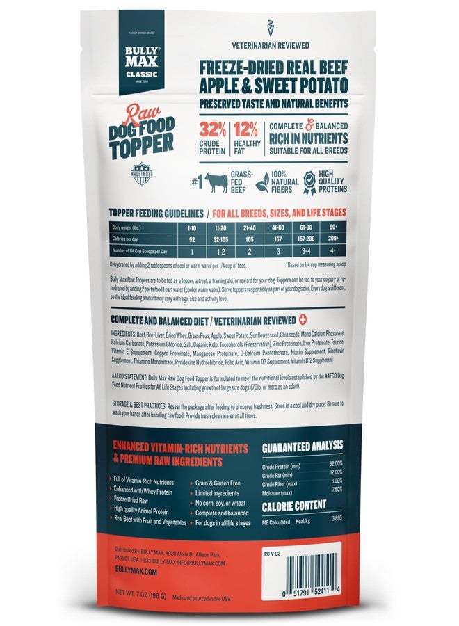 بولي ماكس - مُكمّلات طعام الكلاب النيئة المجففة بالتجميد للجراء والكلاب البالغة - لحم بقري مع فواكه وخضراوات حقيقية - مُحسّنات وجبات طبيعية مع فيتامينات ومعادن - يُقدّم كوجبة خفيفة للجراء أو وجبة رئيسية للكلاب - Image 5